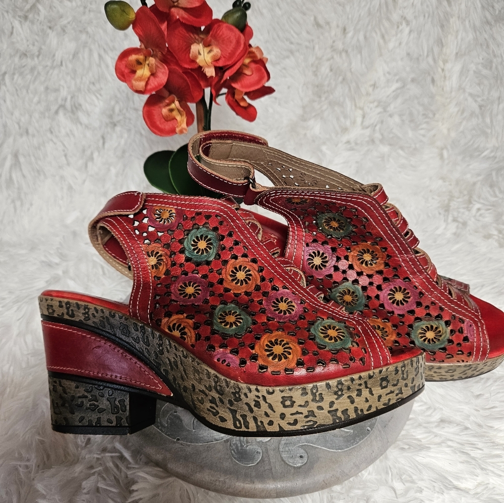 Spring Step Patrizia Red Sandals - image 2